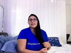 Cute curly brunette solo web cam masturbation