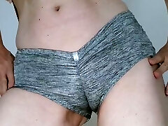 Hefty panties or small shorts twerking for you toy inside