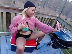 Dark-hued Amateur Fucked Hard Outside On Balcony - Lustery
