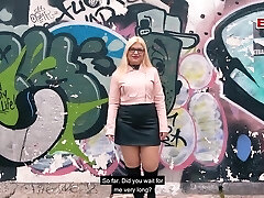 Public flashing real Sexdate with german round teen slut