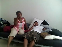 Mature dark-hued fatso banged hard