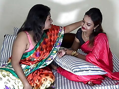 Two unsatisfied house wife met and made a superb lesbo sesh with all dirty talk in Hindi