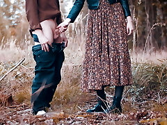 My first video with sound! Deep blowjob in the forest & huge cum fountain in my facehole - clothedpleasures