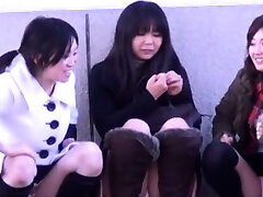 Asian honeys get filmed upskirt