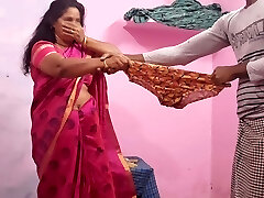 Aunty was leaning down and reading something and I was playing with her undies behind her and she saw that I had hump with her.