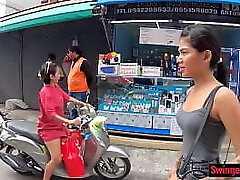 Puny amateur Asian teen with her boyfriend out for lunch