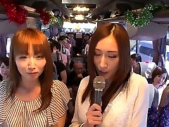 Japanese party bus orgy with girls tearing up strangers