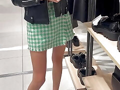 my beautiful 18 year old wifey gives me a fellatio in the mall locker room, public
