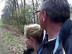 Wild German babe gets banged by two loaded jizz-shotguns at the same time