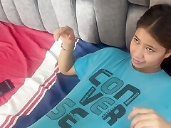 I find my little step-sister with my clothes on, I take them off and I fuck her firm until I cum in her pussy