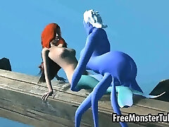3d cartoon Ariel getting fucked underwater by Ursula