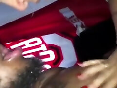 Ebony Sloppy Head titty fuck with bbc and filthy spit kiss