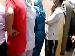 Crazy guy massaging dick on the muslim women