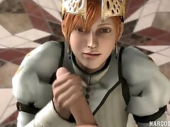 Horny busty 3D game heroes enjoy blowjob and intercourse