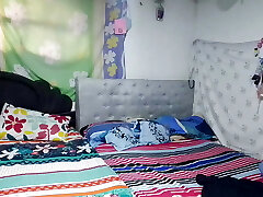 I record my stepsister while she tidies up the room, what a super-cute ass she has, I want to drill her