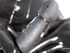 TRAILER miss chills deep-throater latex catsuit cock worship strap on