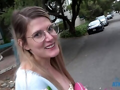 HD POV video of Riley Rose with natural tits riding a trunk