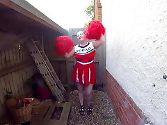 Tart Mother Cheerleader in the yard