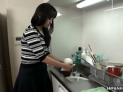 Too heavy-breathing hubby falls asleep while his colleague fucks his wife Risa Kurokawa
