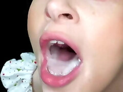 Gloryhole - Cutie swallows Load after blast
