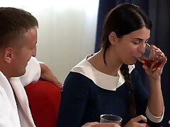 Man smashes his secretary in a hotel hard, facefuck