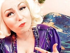 Hot Milf in LATEX with BRACES super-sexy ASMR MUKBANG video - eating ice-cream - mouth journey vore close up