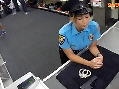 Busty police officer pawns her stuff and pummeled to earn cash