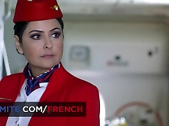 Slutty french stewardess needs to get boinked by a pilot