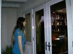 Long-haired pretty white woman welcome in house Black Couple