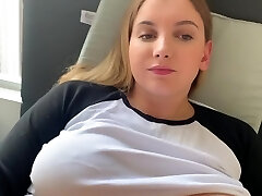 Caught my Big Tit Sister masturbating while observing porn