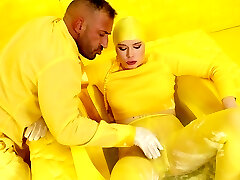 Hardcore dicking with a hot girl wearing fishnet lingerie