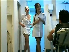 Trio-way nurse handjob