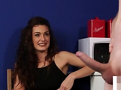 CFNM teen voyeur humiliates tugging man