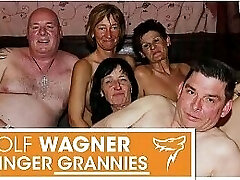 YUCK! Ugly old swingers! Grannies &amp_ grandpas have themselves a naughty smash fest! WolfWagner.com