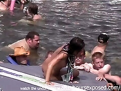 hot damsels letting random guys take turns eating pussy in public