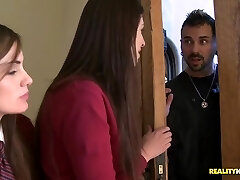 Two schoolgirls providing their fresh pussies