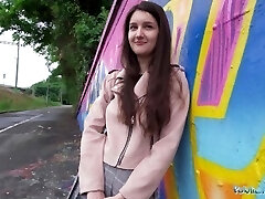 Public Agent - very cute college Teen art student with natural bosoms studies a big rod outdoors