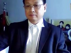 Japanese refined dad jerks off