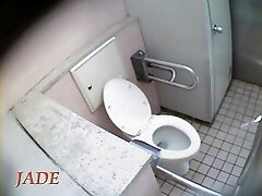 Schoolgirl talks to her boyfriend and masturbates on toilet spy cam