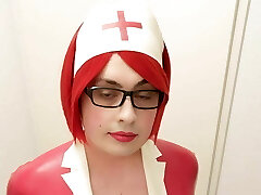 Crossdresser Spandex Nurse & Corset