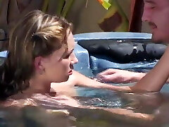 Teenie Vanilla Skye Gets Horny In the Pool and Loves Contorting To Suck Cock