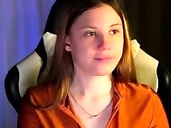 Ultra-cute curly brunette solo webcam masturbation