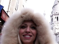 Fur coat cutie picked up in public and fucked in her warm puss
