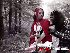 The red railing fetish mask Brind Love gets banged by woodcutter outdoors