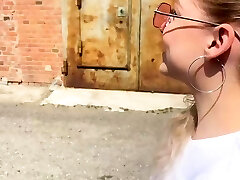 Schoolgirl romping on porch, spunk squirted all over.