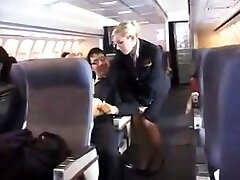 Stewardess's hand job service on flight 1- 2 On HDMilfCam.com