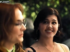 Transgender lady plays with female girl in 69 position