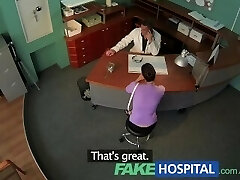 FakeHospital Doctor faces luxurious brunette from insurance company