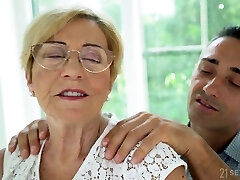 Obsessed with fuck-a-thon young dude fucks elderly cunt of nasty stepaunt Malya