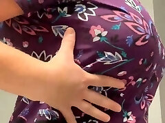 Inverted and Hard. Sexy nipple nurse.. elevating scrubs to show her big DDs 